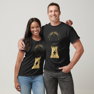 Create Your Own Gold Arcane Moon Tower Tarot T-Shirt