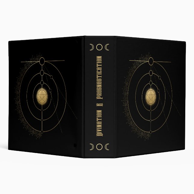 Create Your Own Gold Arcane Pentacle Tarot 3 Ring Binder (Background)
