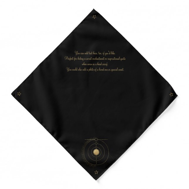 Create Your Own Gold Arcane Pentacle Tarot Bandana (Front)