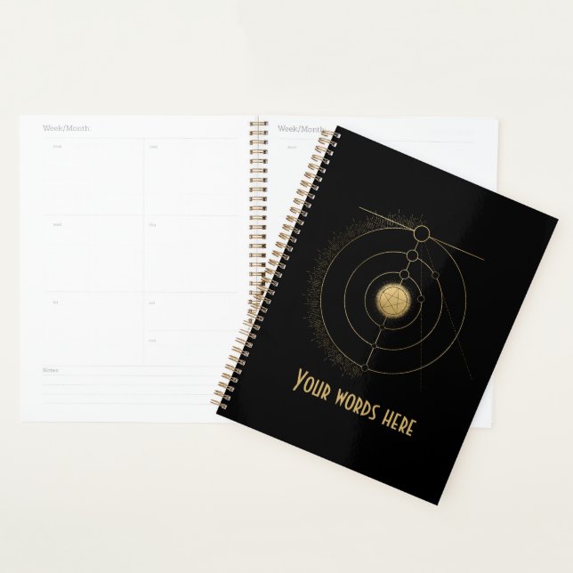 Create Your Own Gold Arcane Pentacle Tarot Planner (Display)