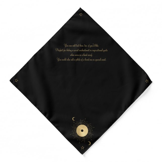 Create Your Own Gold Arcane Sun Tarot Bandana (Front)