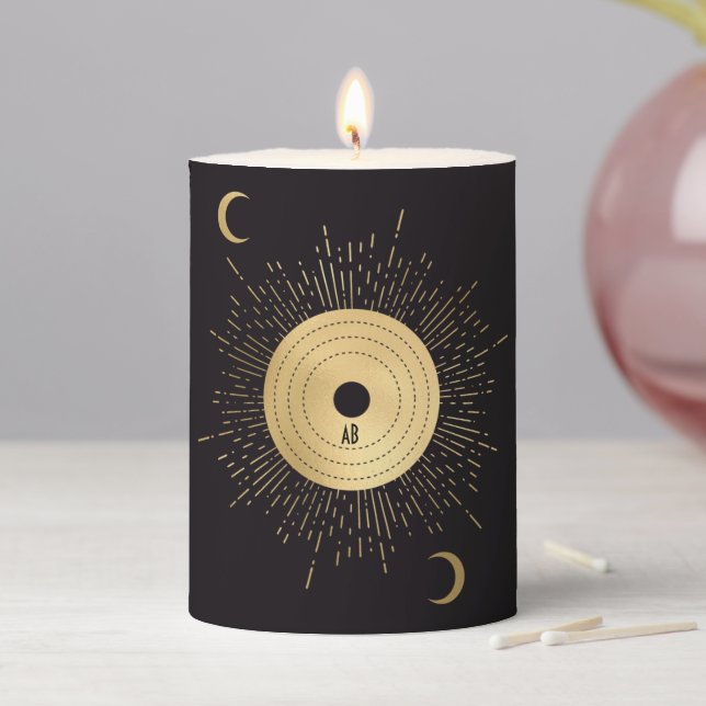 Create Your Own Gold Arcane Sun Tarot Pillar Candle (In Situ)
