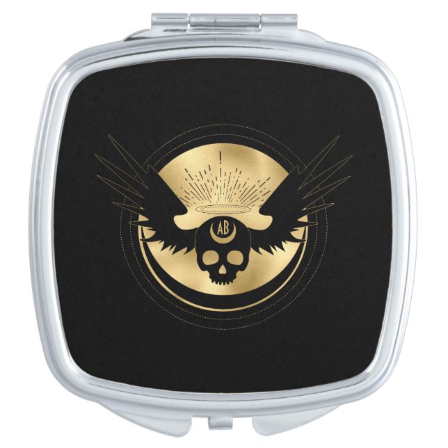 Create Your Own Gold Arcane Temperance Tarot Compact Mirror (Front)