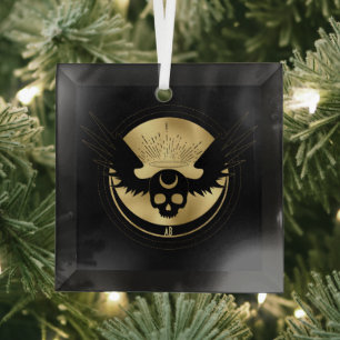 Create Your Own Gold Arcane Temperance Tarot Glass Ornament