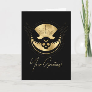 Create Your Own Gold Arcane Temperance Tarot Holiday Card