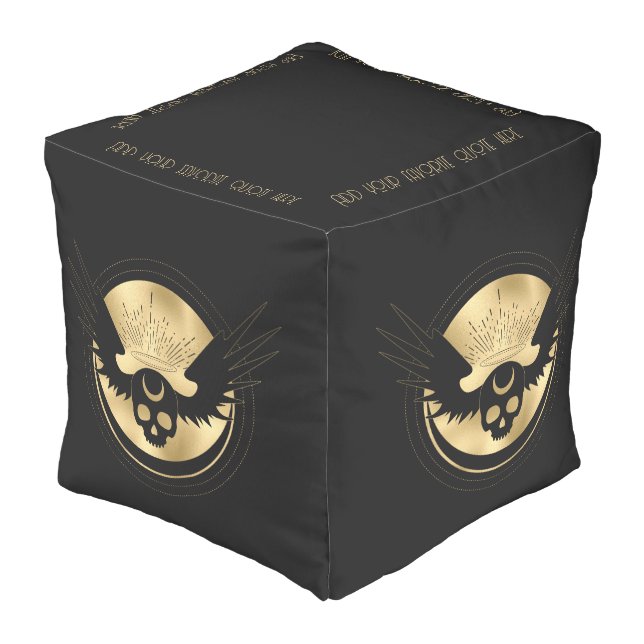 Create Your Own Gold Arcane Temperance Tarot Pouf (Angled Front)
