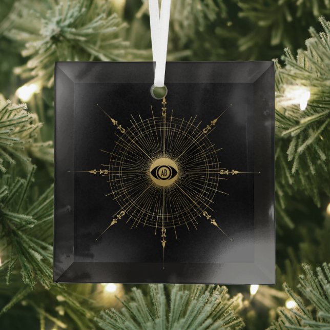 Create Your Own Gold Arcane Wheel Tarot Glass Ornament (Insitu)