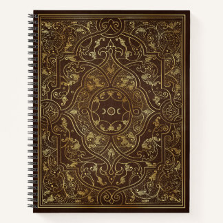 Create Your Own Gold Asian Inspired Brown Notebook
