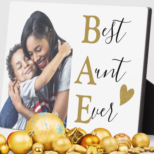 Create Your Own Gold BAE Best Aunt Ever Photo Plaque