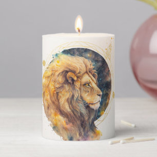 Create Your Own Gold & Blue Leo Zodiac Pillar Candle