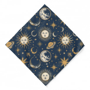 Create Your Own Gold Blue White Celestial Bandana