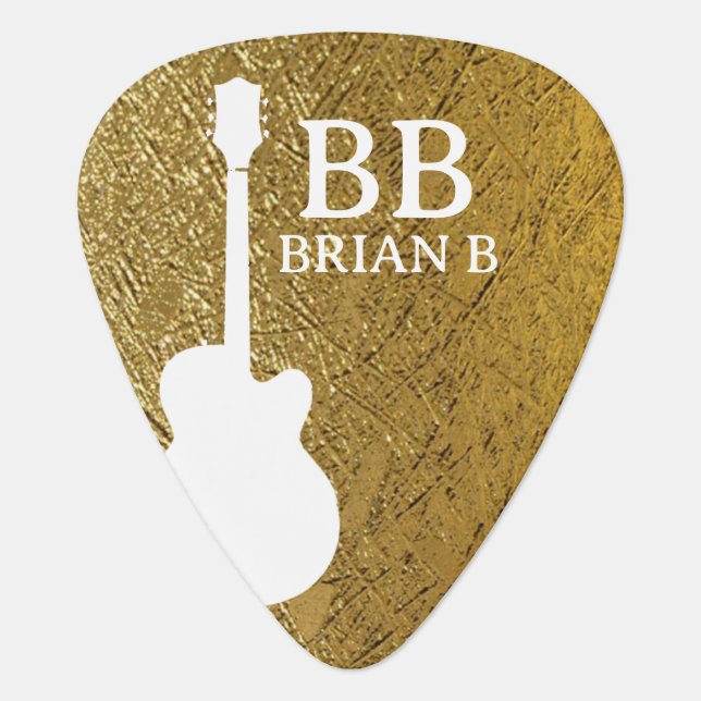 Create Your Own Gold Custom Guitarist Name  Guitar Pick (Front)