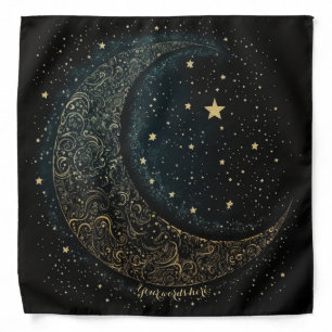 Create Your Own Gold Filigree Moon Celestial Bandana