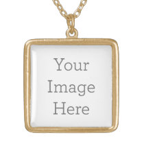 Create Your Own Gold Finish Square Necklace Create Your Own Gold Finish Square Necklace