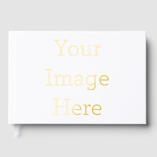 Foil Guestbook Size: 9" x 6", 100 Pages, Paper: White Uncoated Lynx(R) Opaque Ultra Paper, Foil Color: Gold (Front)