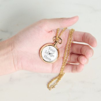Create Your Own Gold Necklace Watch by zazzle_templates at Zazzle