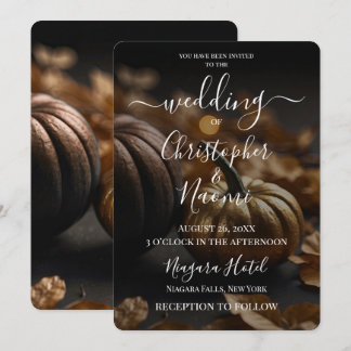 Create Your Own Gold Pumpkins  Invitation