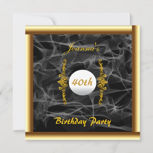 Create Your own Gold Smoke Invitation (Front)