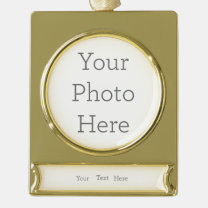 Create Your Own Gold Tone Banner Ornament