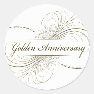 Create Your Own Golden Anniversary Design Classic Round Sticker