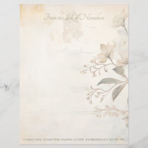 Create Your Own Golden Bouganvillea Flowers Floral Letterhead