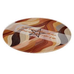 Create Your Own Golden Brown Ombre Waves Cutting Board