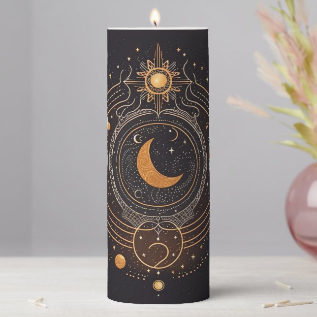 Create Your Own Golden Celestial Lunar Pillar Candle (In Situ)