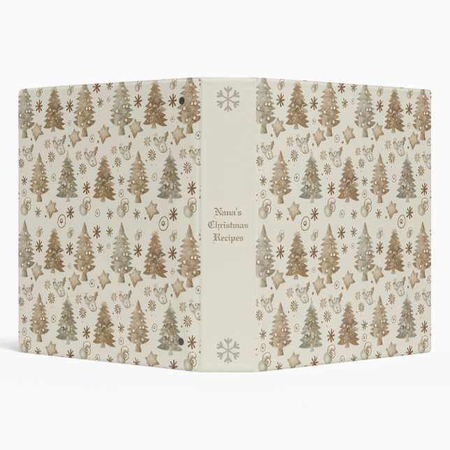 Create Your Own Golden Christmas Trees 3 Ring Binder (Background)