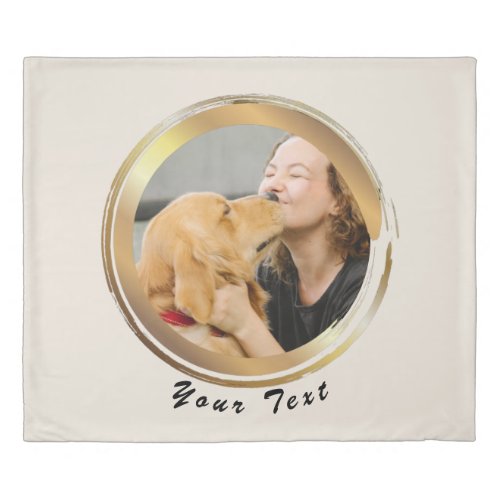 Create Your Own Golden Circle Dog Photo Duvet Cover
