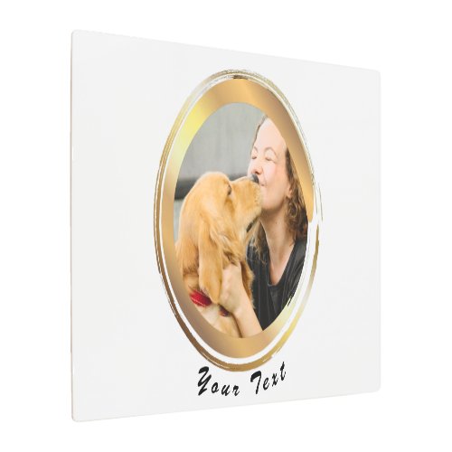 Create Your Own Golden Circle Dog Photo Metal Print