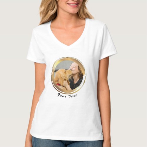 Create Your Own Golden Circle Dog Photo T_Shirt