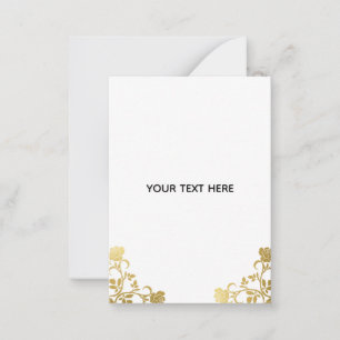 Create Your Own Golden Elegant Note Card
