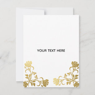 Create Your Own Golden Elegant Note Card