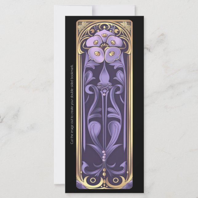 Create Your Own Golden Floral Art Deco Bookmark (Front)