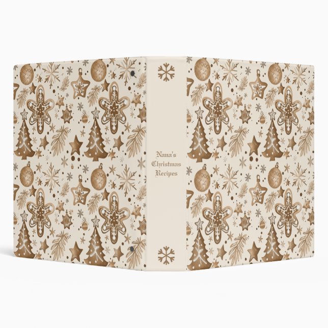 Create Your Own Golden Gingerbread Treats 3 Ring Binder (Background)