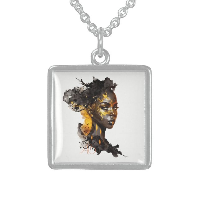 Create Your Own Golden Goddess Sterling Silver Necklace (Front)