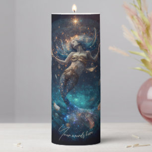 Create Your Own Golden Mermaid Paradise Pillar Candle