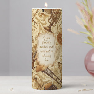 Create Your Own Golden Orchestra Floral Collage Pillar Candle