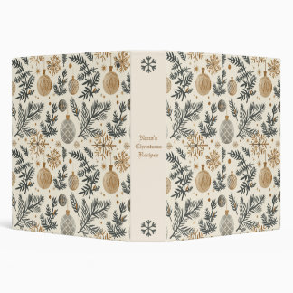 Create Your Own Golden Ornaments Pine Tree 3 Ring Binder