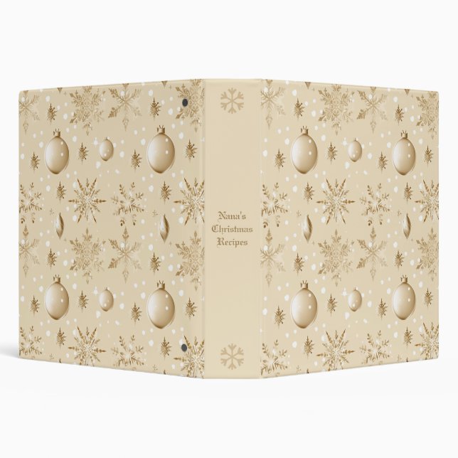 Create Your Own Golden Ornaments & Snowflakes 3 Ring Binder (Background)
