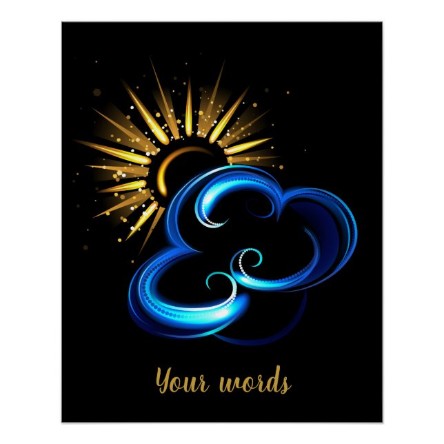 Create Your Own Golden Sun & Blue Cloud Poster (Front)