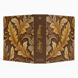Create Your Own Golden Vintage Leaves 3 Ring Binder
