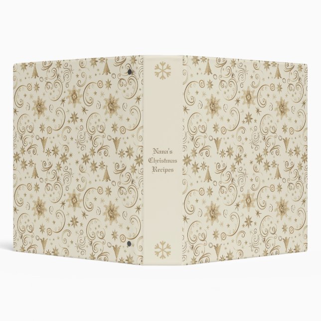 Create Your Own Golden Winter Trees & Snowflakes 3 Ring Binder (Background)