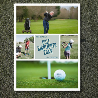 Create your own golf golfing highlights photo post postcard