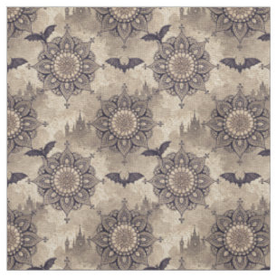Create Your Own Gothic Bats Mandalas Fabric