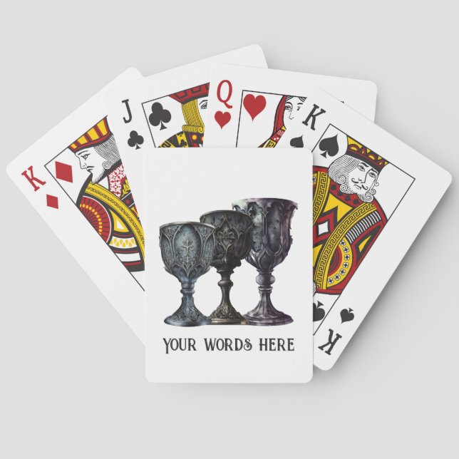 Create Your Own Gothic Black Chalices Poker Cards (Back)