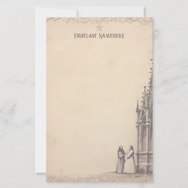 Create Your Own Gothic Medieval Castle Stationery (Front)