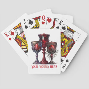 Create Your Own Gothic Red Chalices Poker Cards