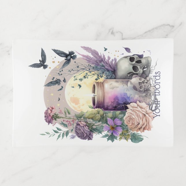 Create Your Own Gothic Roses Trinket Tray (Front)