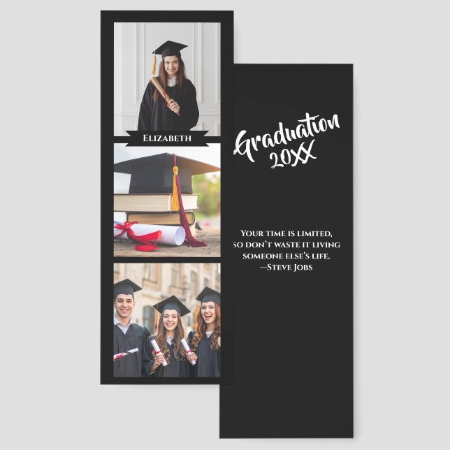 Create Your Own Graduation 3 Photo Collage   Bookmarks (Front & Back)